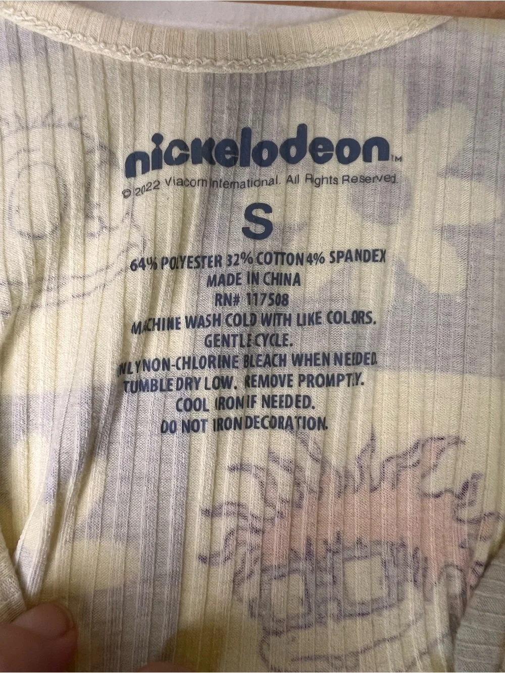 Nickelodeon Rugrats Graphic Tank Top Y2K Checker Floral Baby Tee Size Small